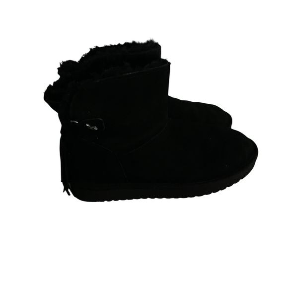 uGG Koolaburra Black Ankle Boots with Shearling Size 8 - Picture 2 of 9